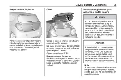 2018-2019 Opel Karl Manuel du propriétaire | Espagnol