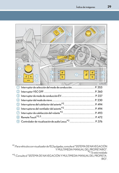 2016-2017 Lexus IS 300h Owner's Manual | Spanish