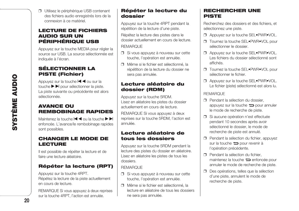 Fiat Fullback RadioNav Guide d'utilisation 2018