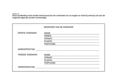 2004-2005 Hyundai Accent Owner's Manual | Dutch