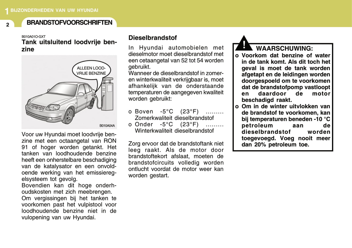 2004-2005 Hyundai Accent Owner's Manual | Dutch