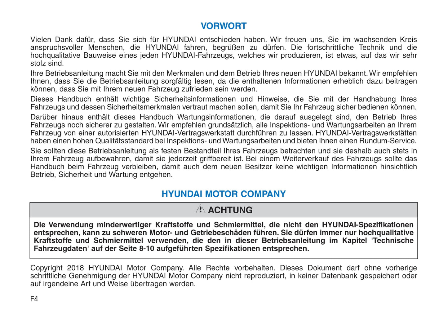 2018-2019 Hyundai i30 Bedienungsanleitung | Deutsch