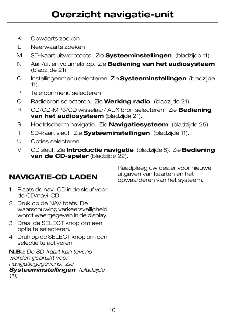 Ford CD-navigatiesysteem Handleiding 2008 - 2011