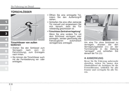 2006-2007 Kia Picanto Owner's Manual | German