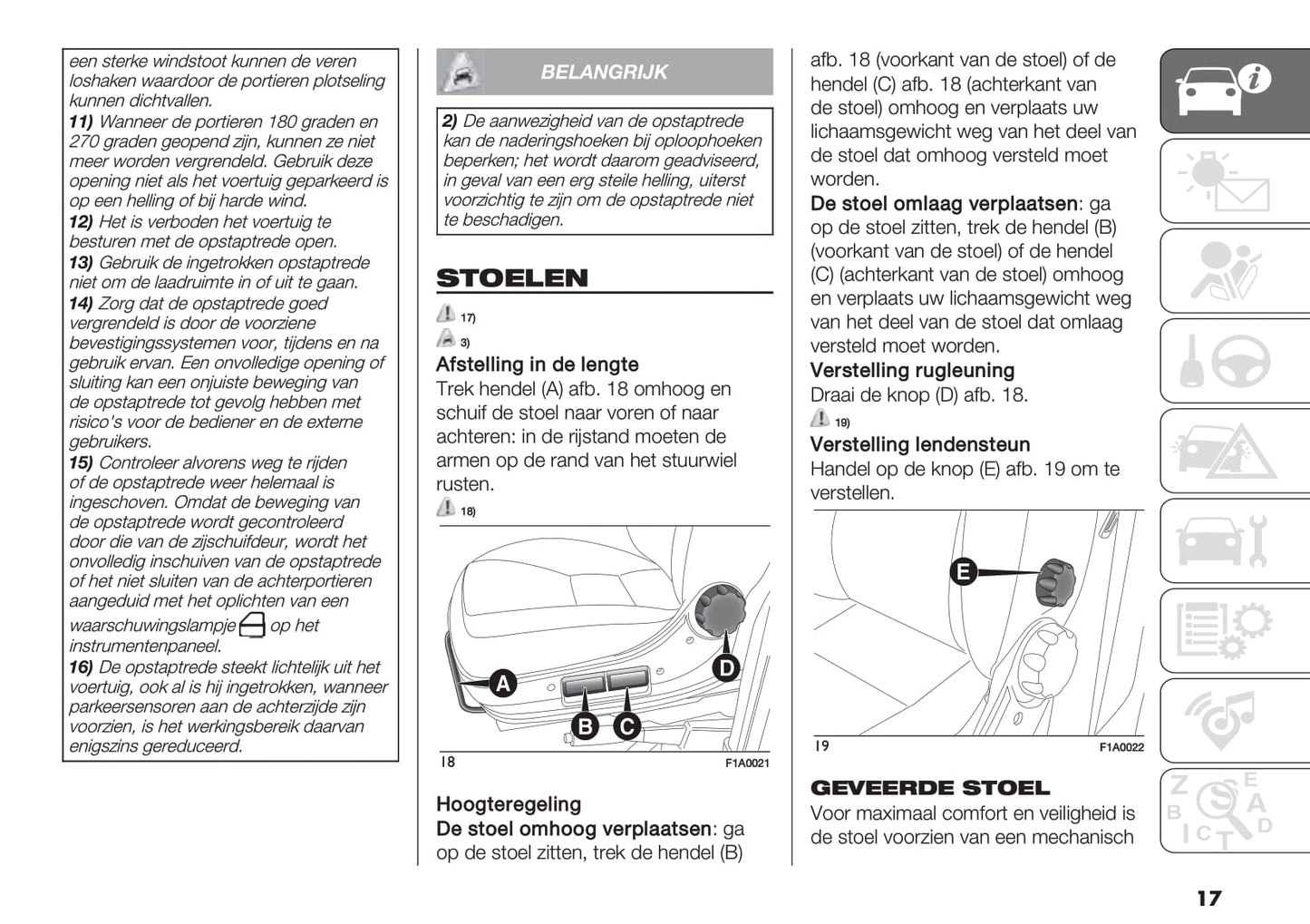 2019-2020 Fiat Ducato Owner's Manual | Dutch