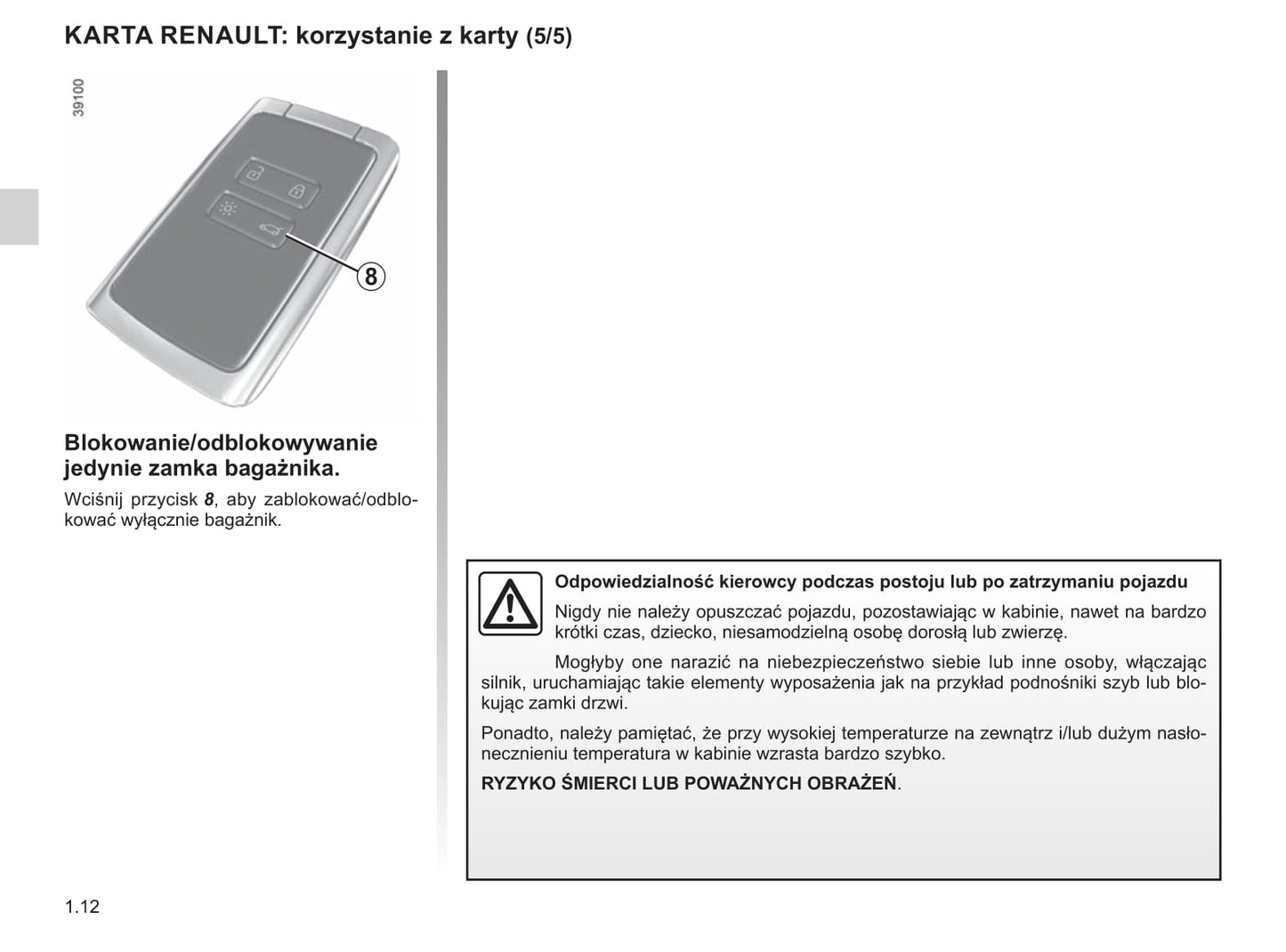 2018-2019 Renault Mégane Owner's Manual | Polish