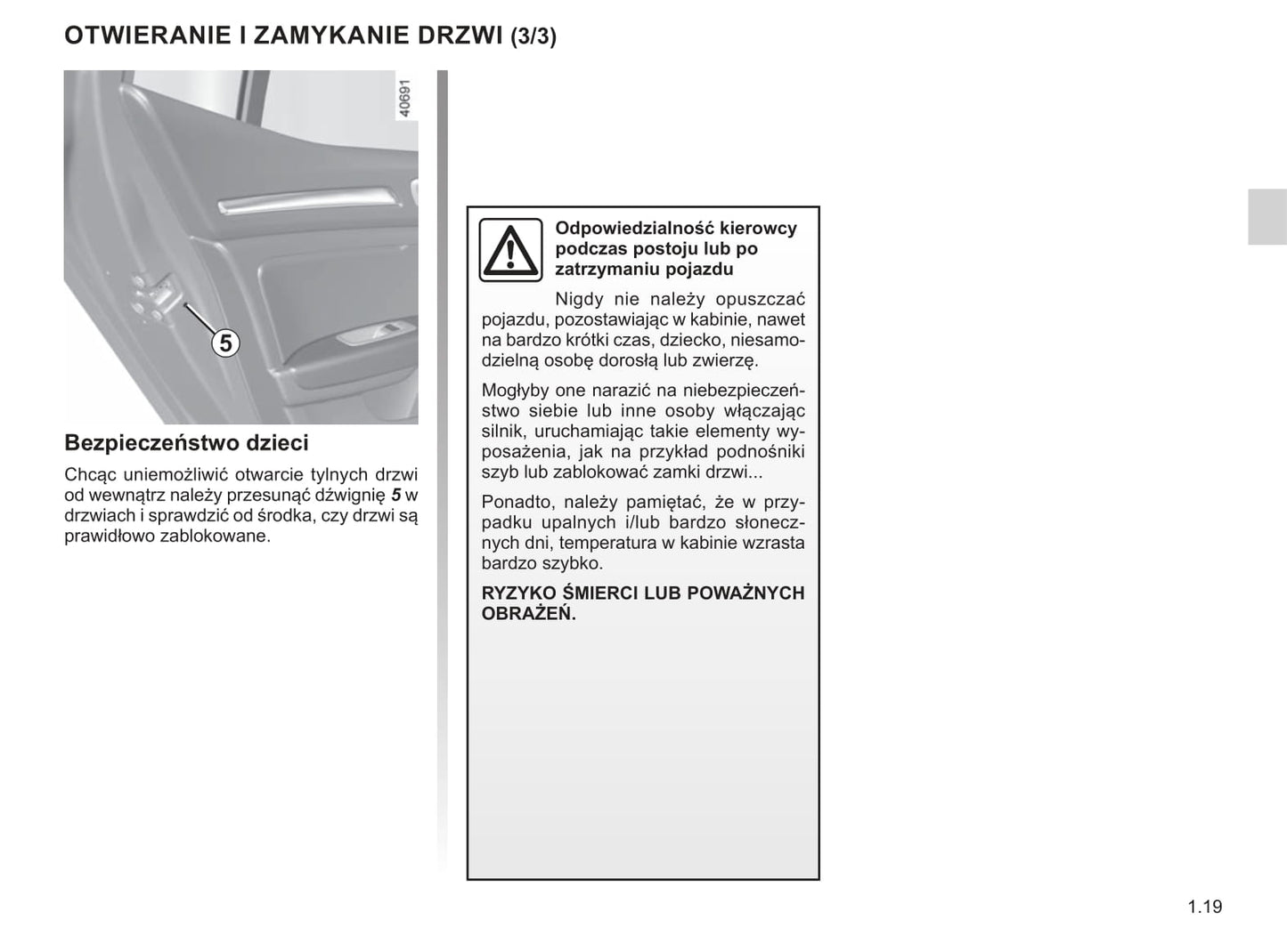 2018-2019 Renault Mégane Owner's Manual | Polish