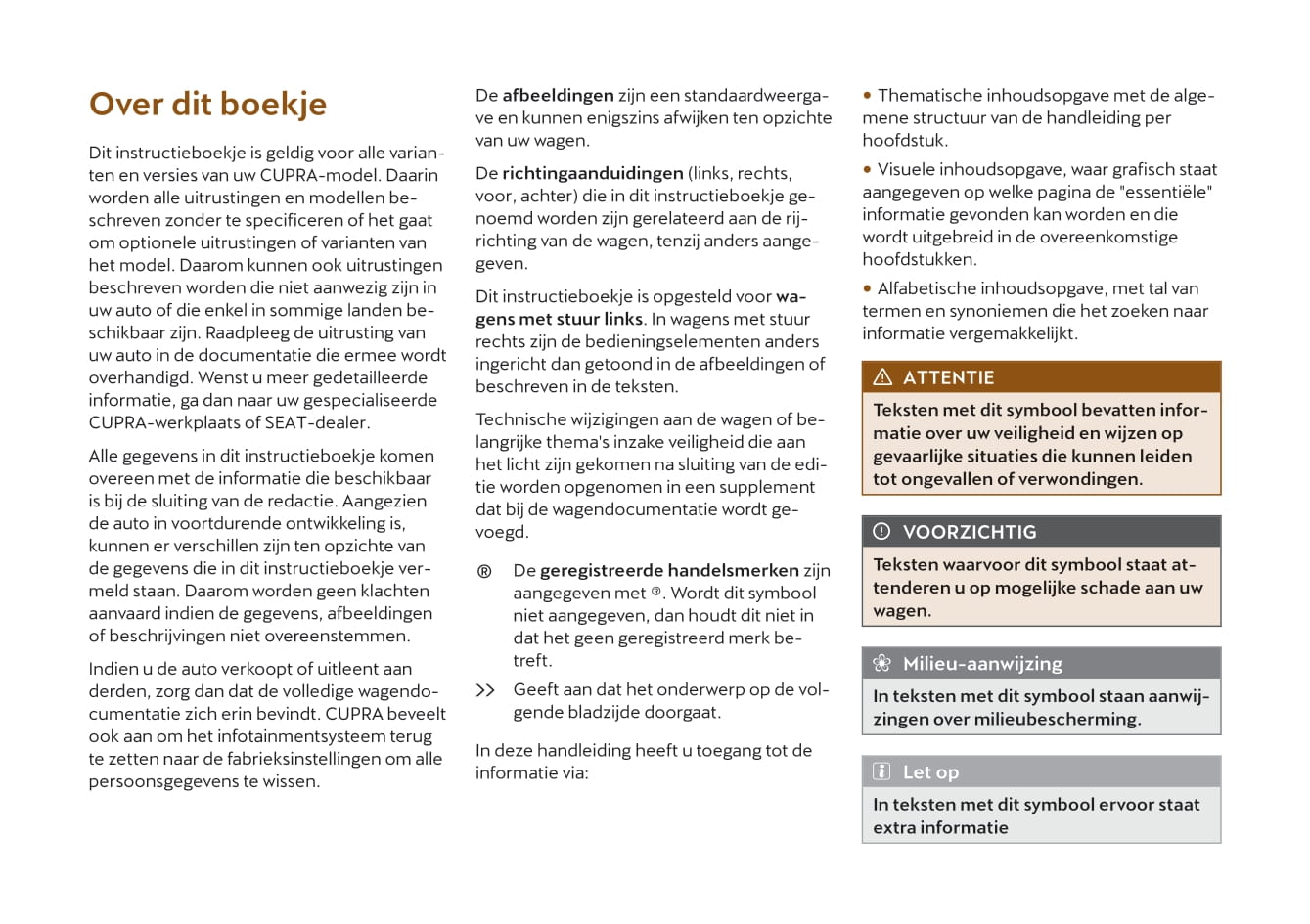 2022 Cupra Formentor Owner's Manual | Dutch