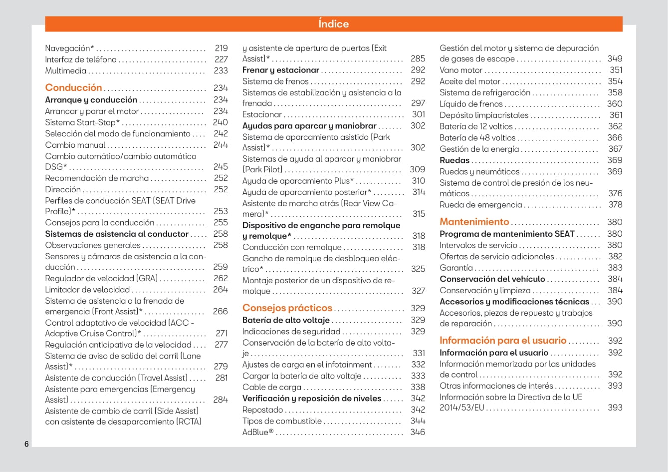 2020-2021 Seat Leon/Leon Sportstourer Owner's Manual | Spanish