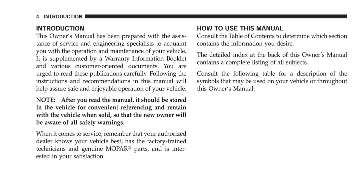 2009 Dodge Challenger SRT/ChallengerSRT8 Owner's Manual | English