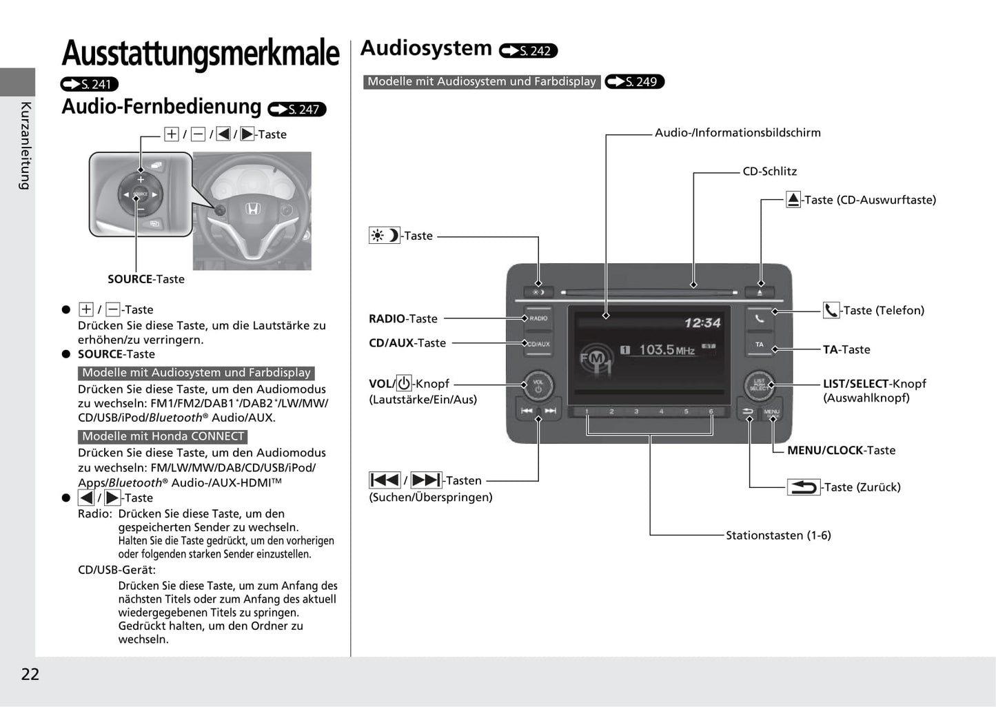 2019-2020 Honda HR-V Owner's Manual | German