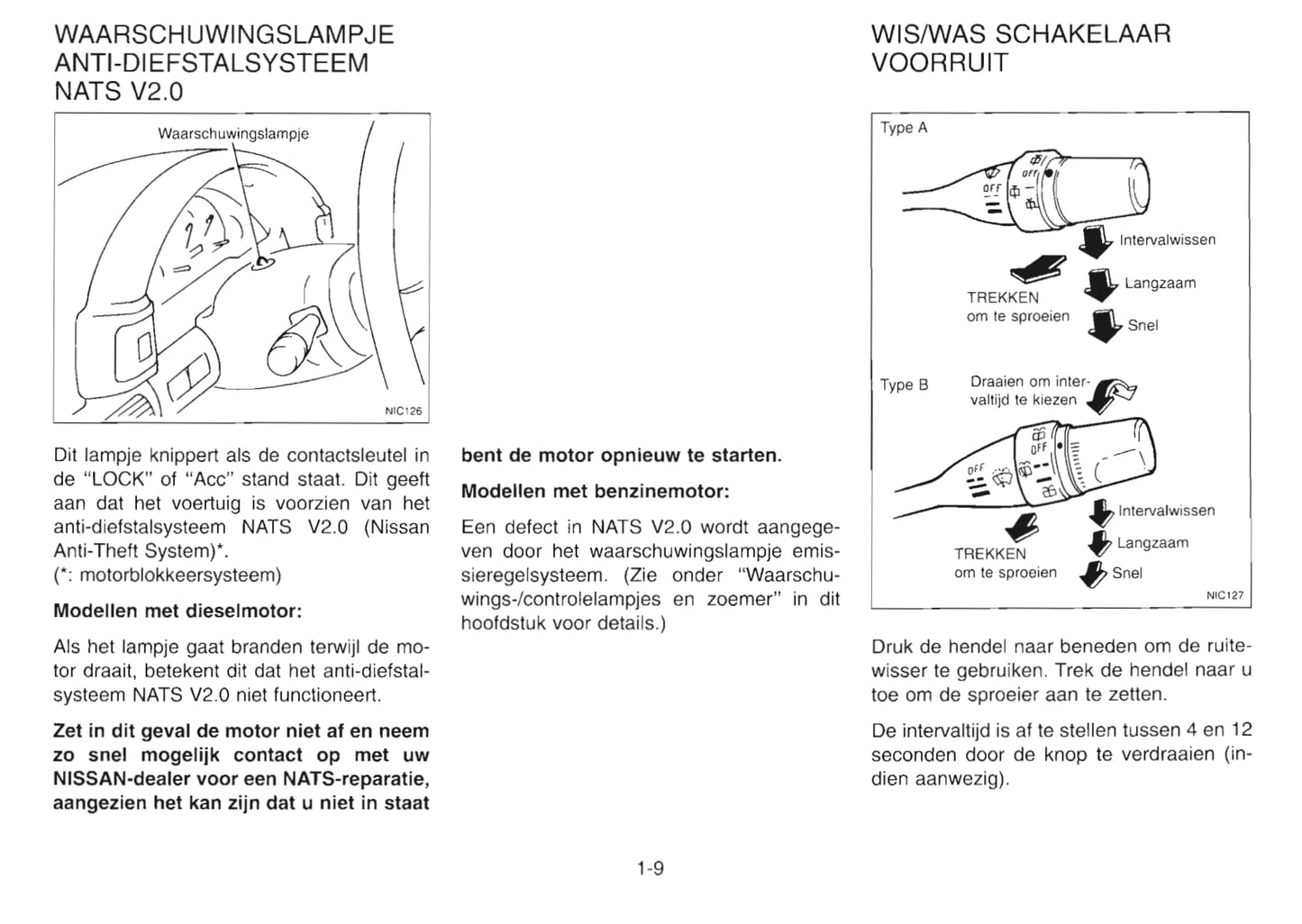 1997 Nissan Serena Owner's Manual | Dutch