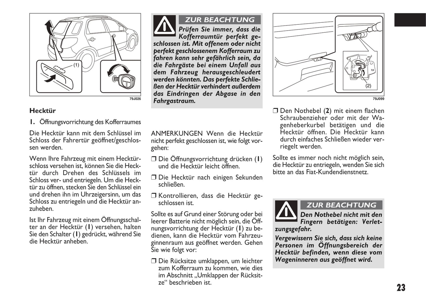 2010-2011 Fiat Sedici Owner's Manual | German