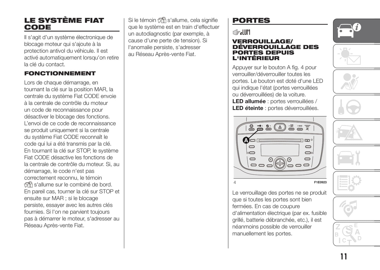 2012-2017 Fiat Punto Manuel du propriétaire | Français