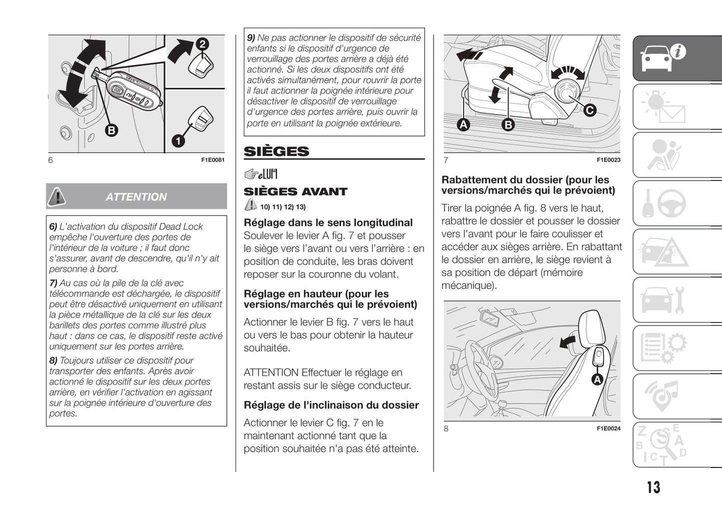 2012-2017 Fiat Punto Manuel du propriétaire | Français