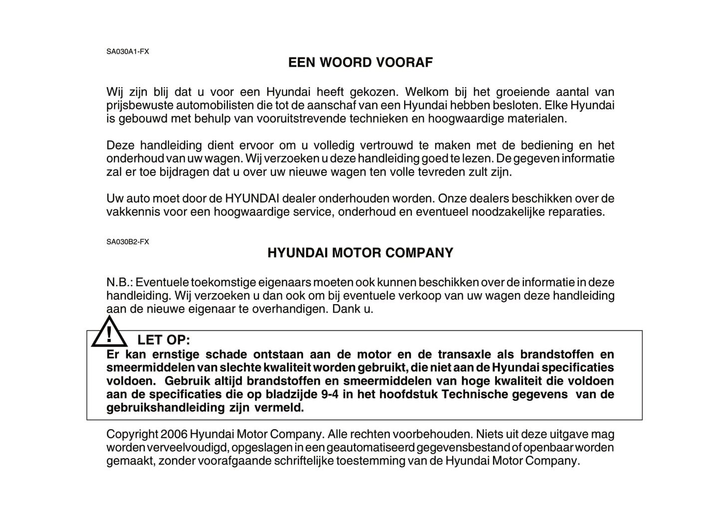 2006-2007 Hyundai Matrix Gebruikershandleiding | Nederlands