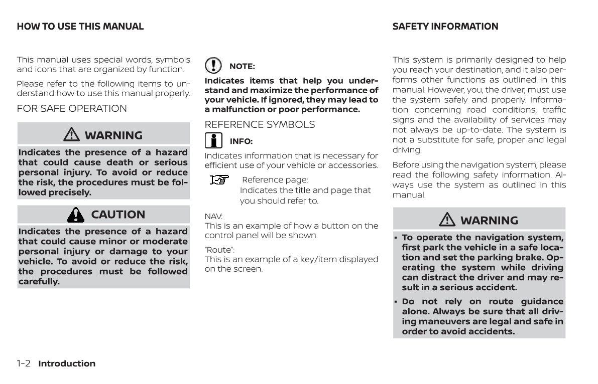 Nissan Navigation System Owner's Manual 2020