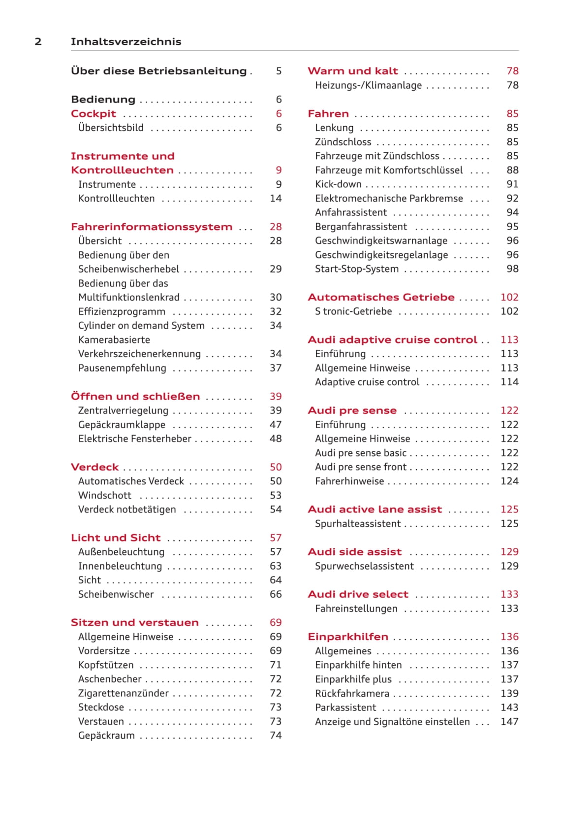 2013-2016 Audi A3 Gebruikershandleiding | Duits