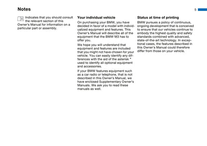 2005 BMW M3 Coupé Owner's Manual | English