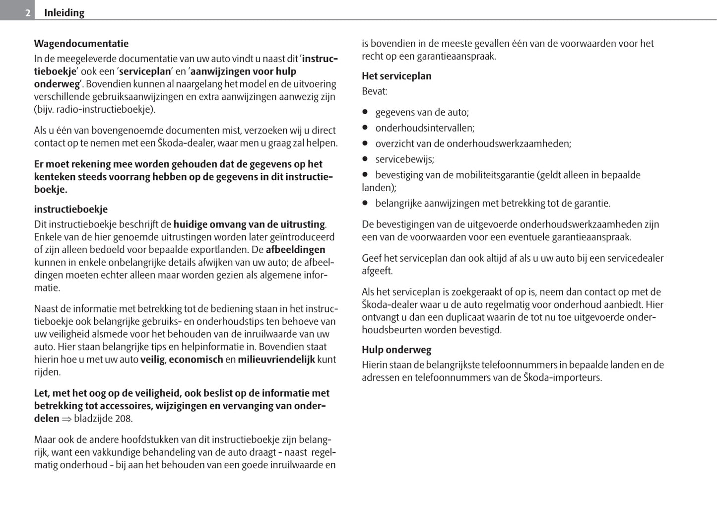 2009-2010 Skoda Roomster Owner's Manual | Dutch