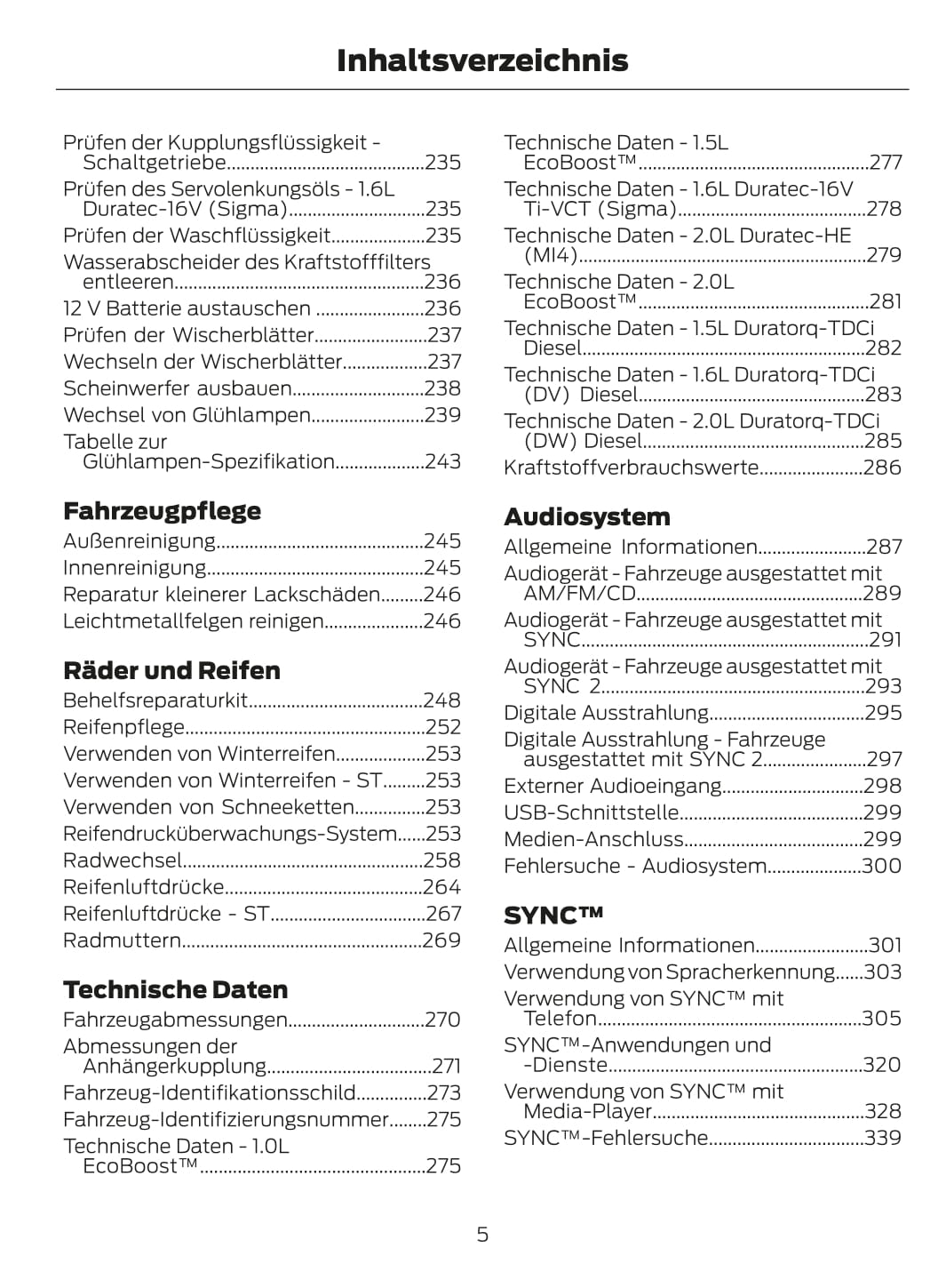 2015 Ford Focus Owner's Manual | German