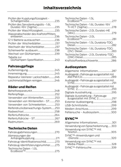 2015 Ford Focus Owner's Manual | German