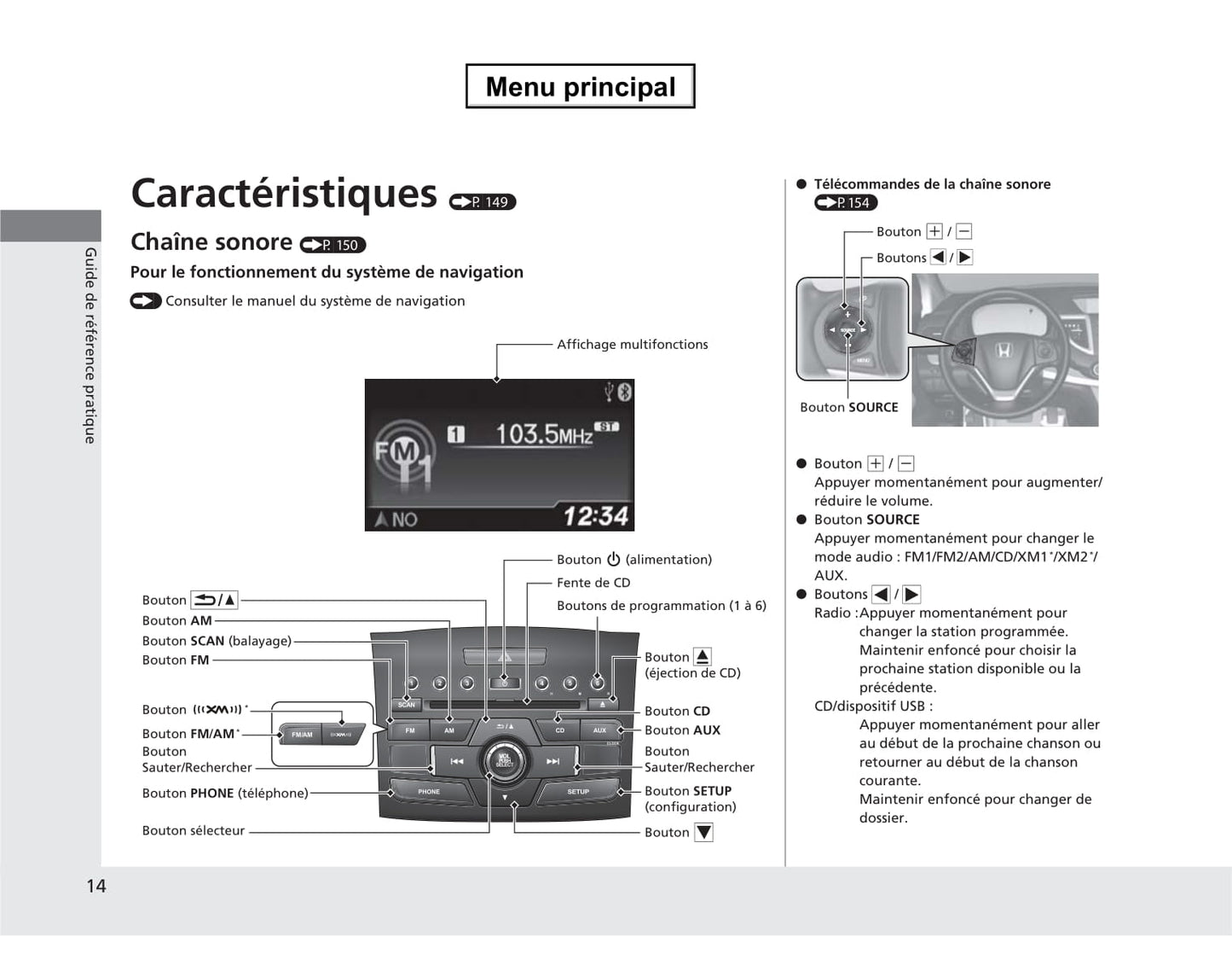 2013 Honda CR-V Owner's Manual | French