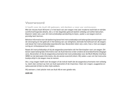 2008-2011 Audi A6 Gebruikershandleiding | Nederlands