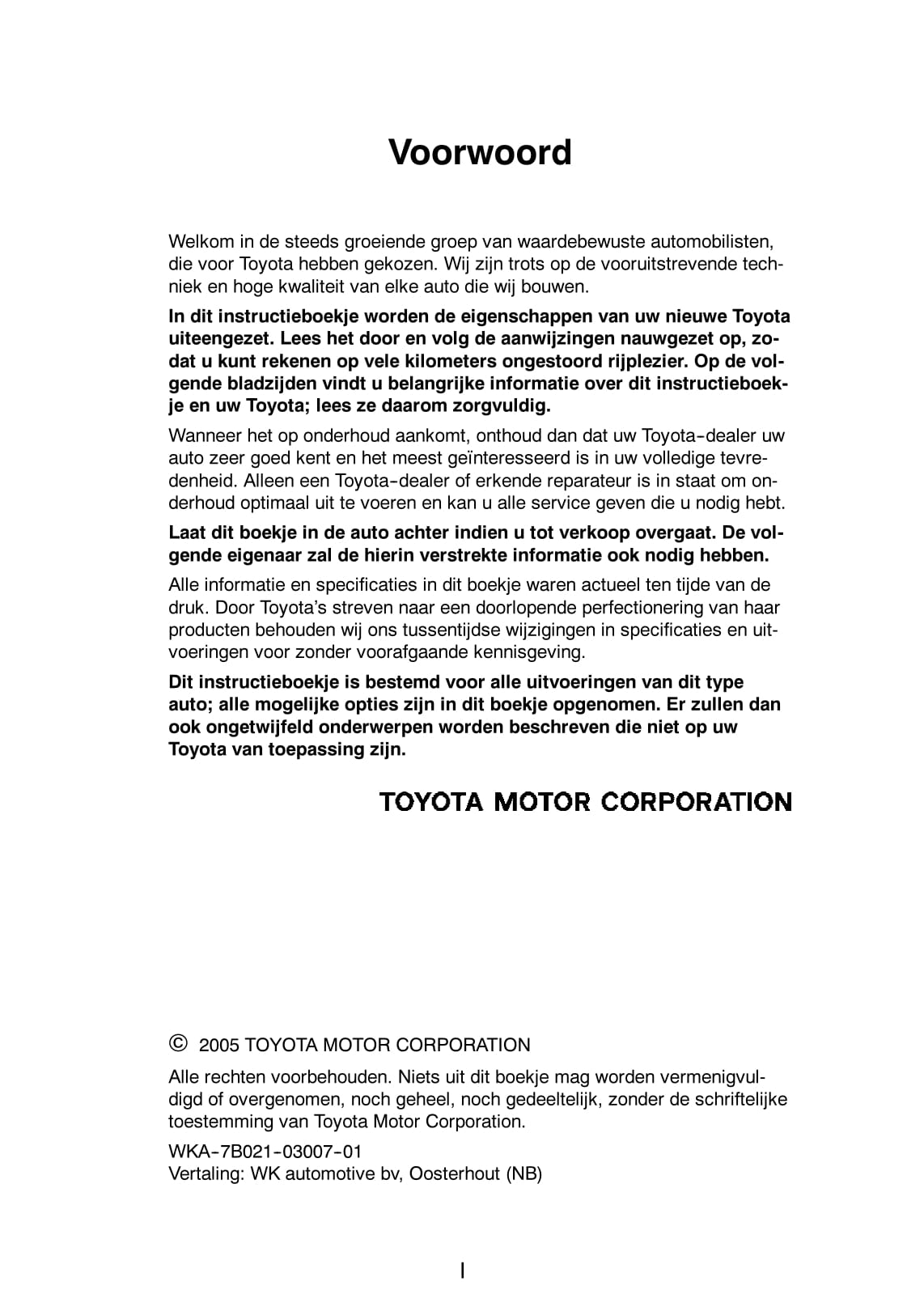 2005-2006 Toyota Yaris Gebruikershandleiding | Nederlands