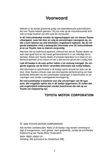 2005-2006 Toyota Yaris Gebruikershandleiding | Nederlands