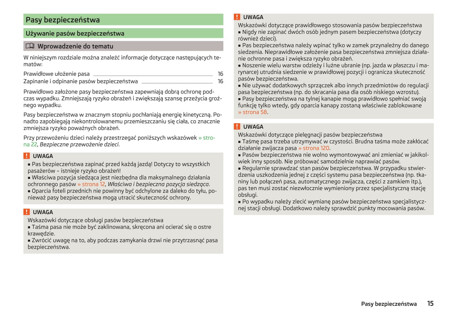 2016-2017 Skoda Citigo Owner's Manual | Polish