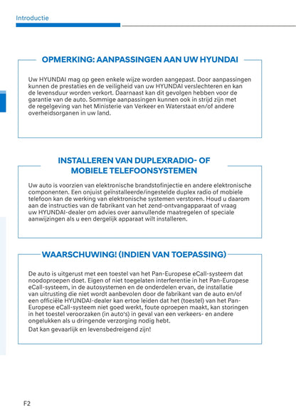 2021-2022 Hyundai Kona Hybrid Owner's Manual | Dutch