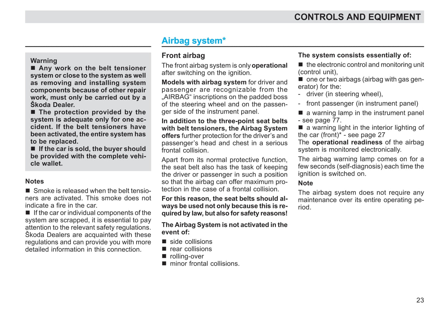 2003-2004 Skoda Octavia Owner's Manual | English