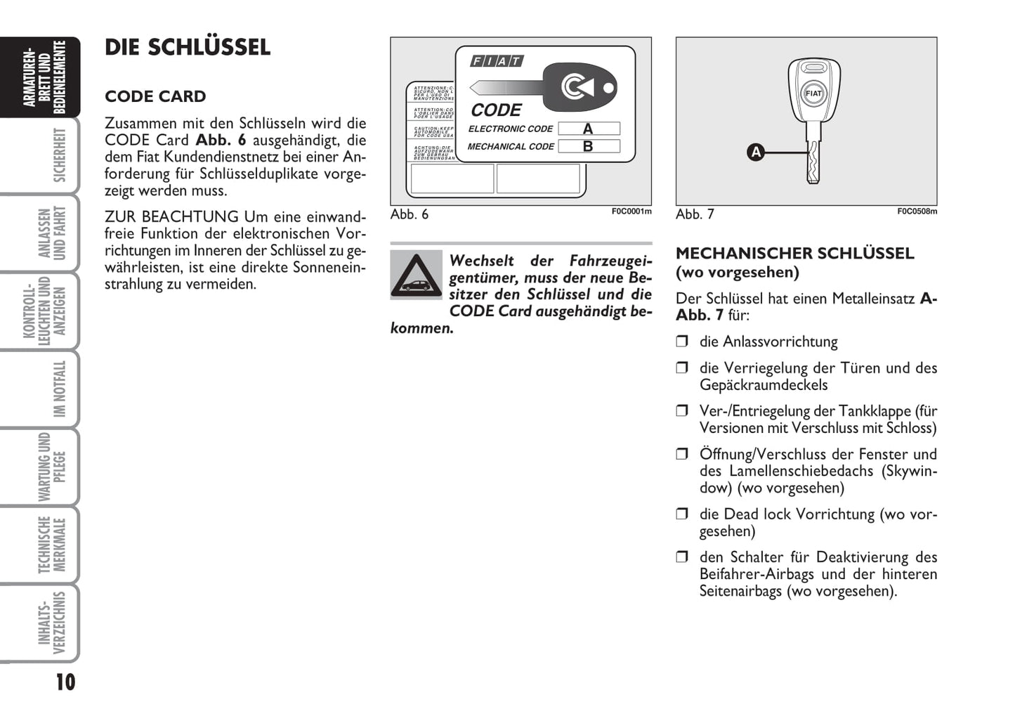 2006-2007 Fiat Stilo Manuel du propriétaire | Allemand