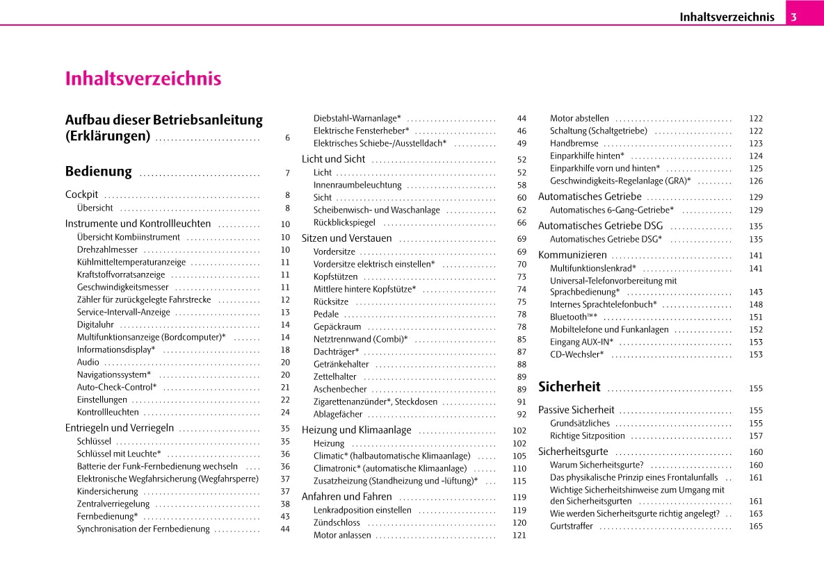 2007-2008 Skoda Octavia Owner's Manual | German