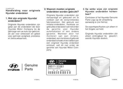 2002-2003 Hyundai Getz Gebruikershandleiding | Nederlands