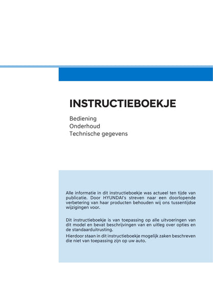 2021-2022 Hyundai i20/i20 N-Line/Bayon Owner's Manual | Dutch