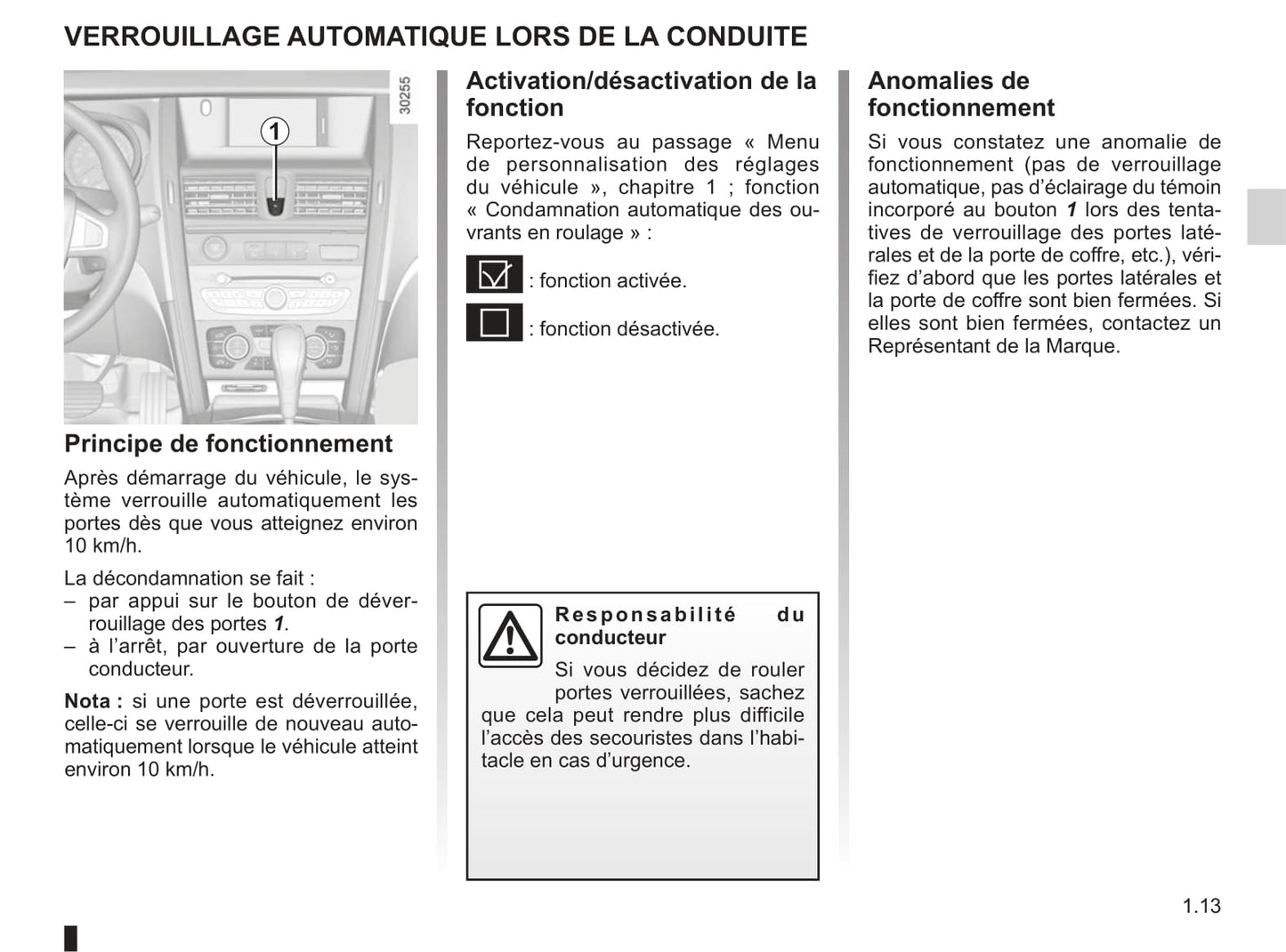 2010-2013 Renault Latitude Manuel du propriétaire | Français