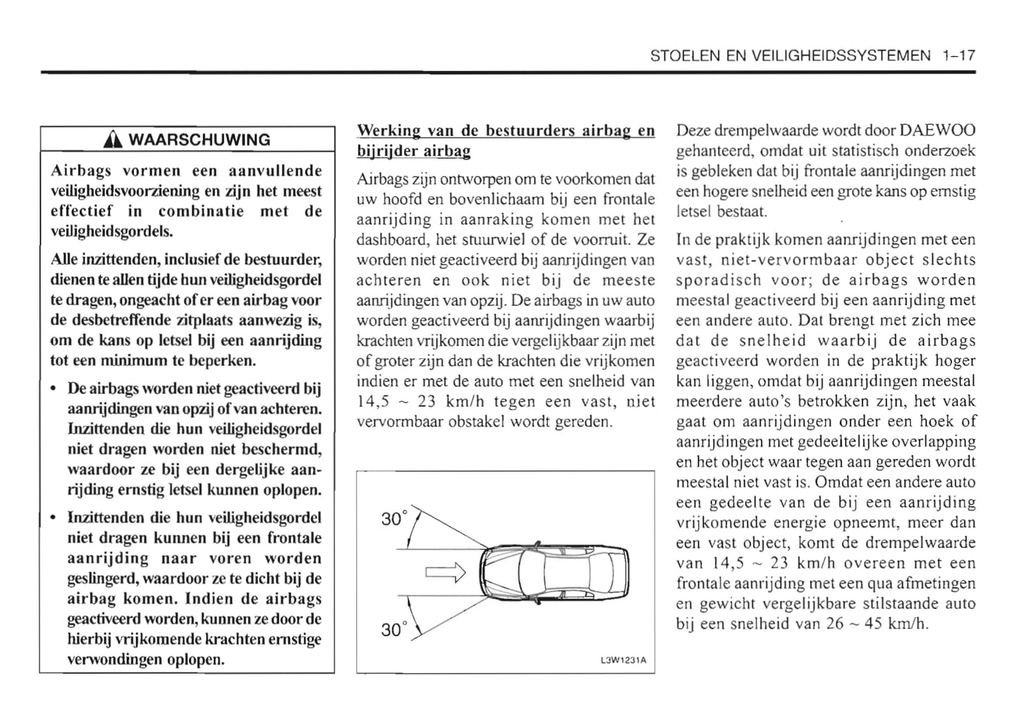 2000-2006 Daewoo Evanda Bedienungsanleitung | Niederländisch