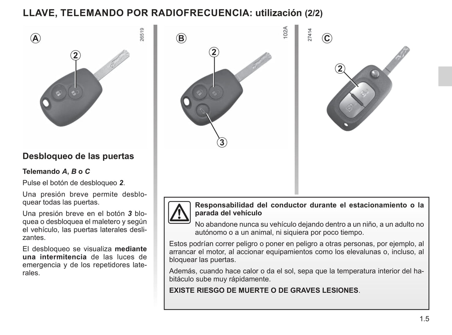 2013-2020 Renault Kangoo Manuel du propriétaire | Espagnol