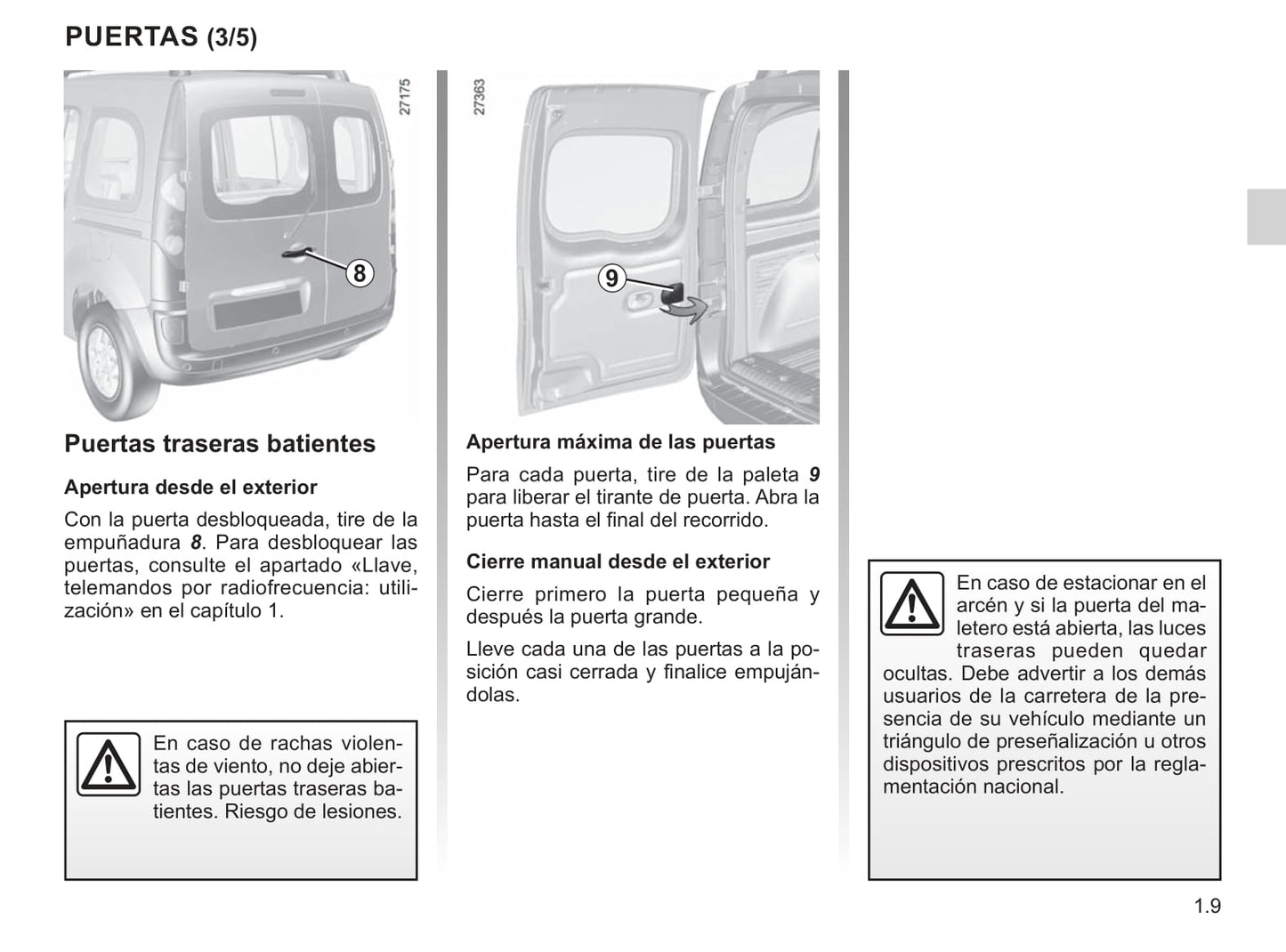 2013-2020 Renault Kangoo Manuel du propriétaire | Espagnol