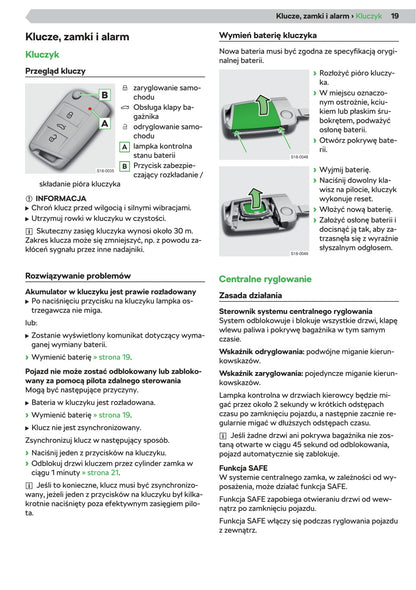 2019-2020 Skoda Kamiq Owner's Manual | Polish