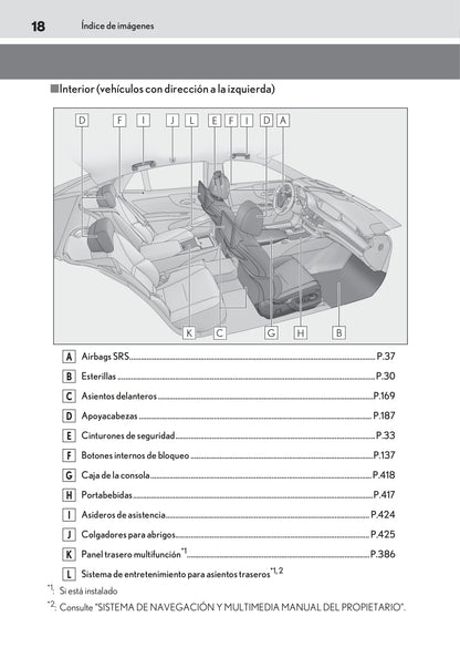 2018-2019 Lexus LS 500h Owner's Manual | Spanish