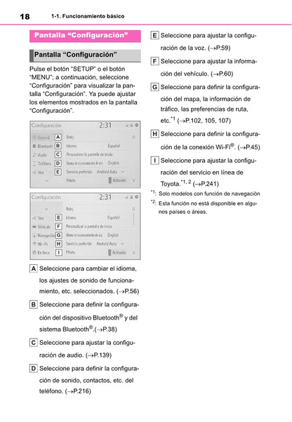 Toyota Yaris Cross Navigation / Multimedia Manual de Instrucciones 2021 - 2023