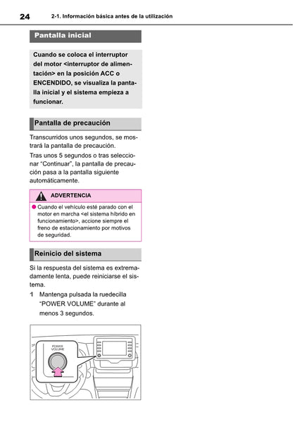 Toyota Yaris Cross Navigation / Multimedia Manual de Instrucciones 2021 - 2023