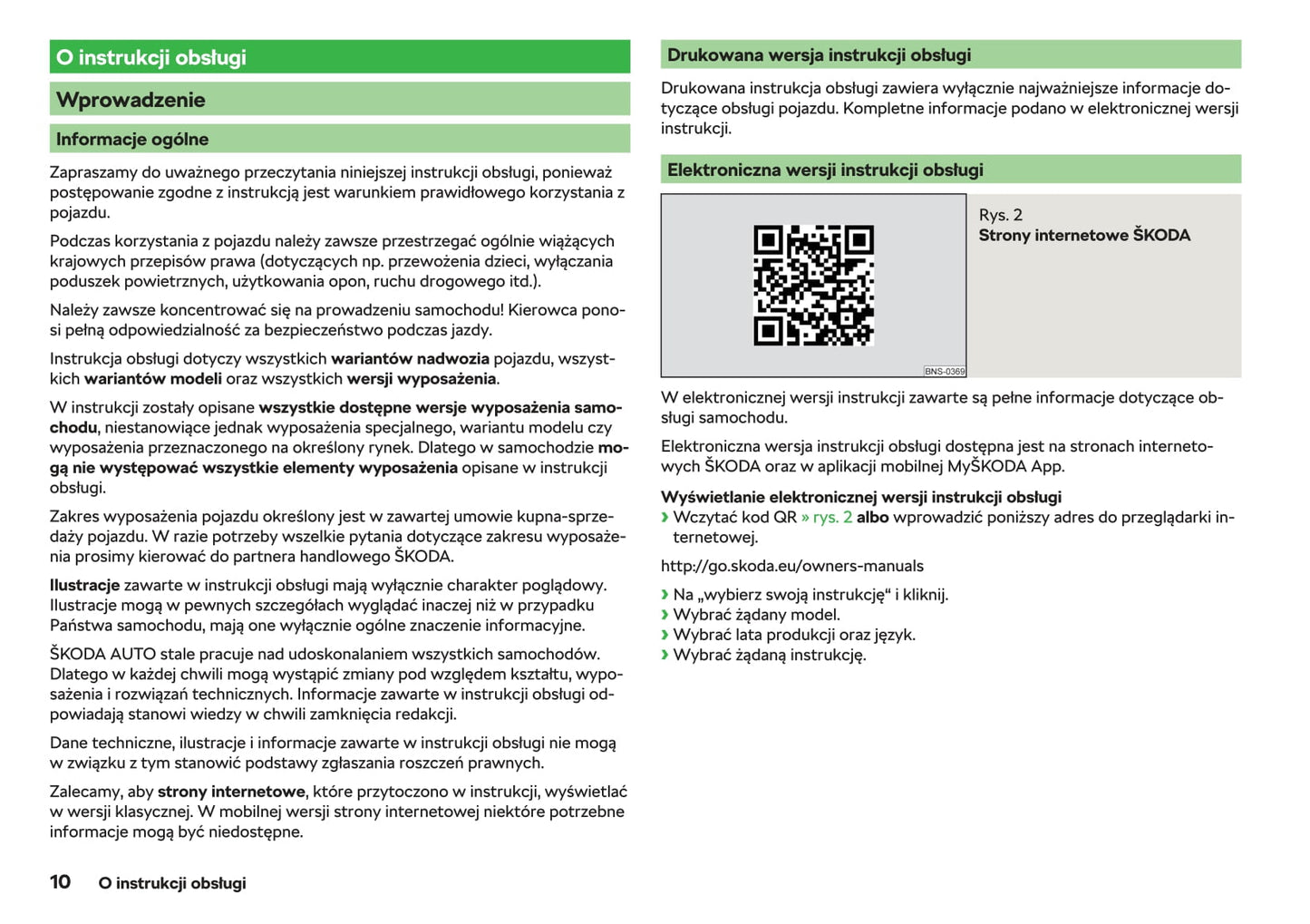 2018-2019 Skoda Superb Owner's Manual | Polish