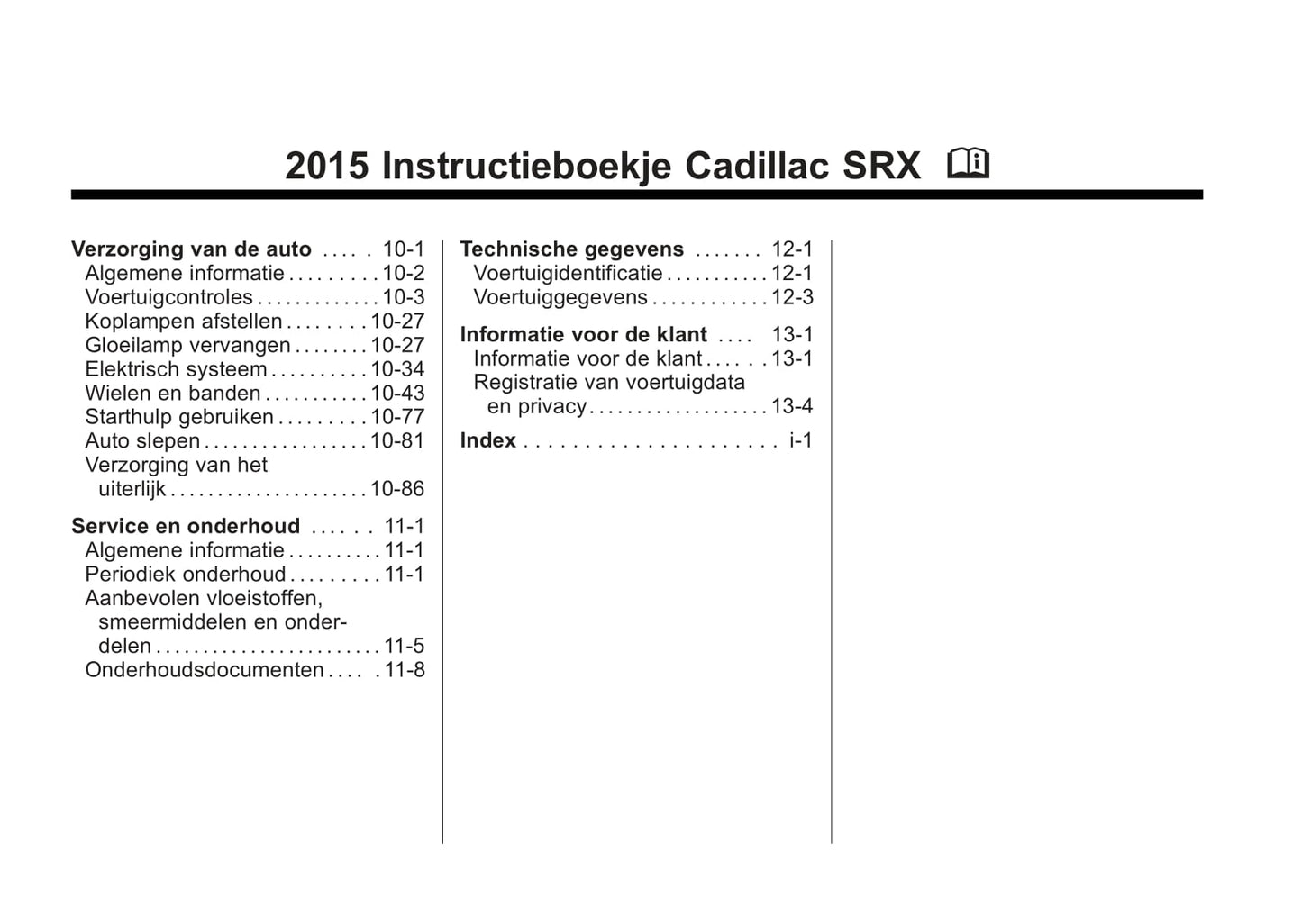 2015-2017 Cadillac SRX Manuel du propriétaire | Néerlandais