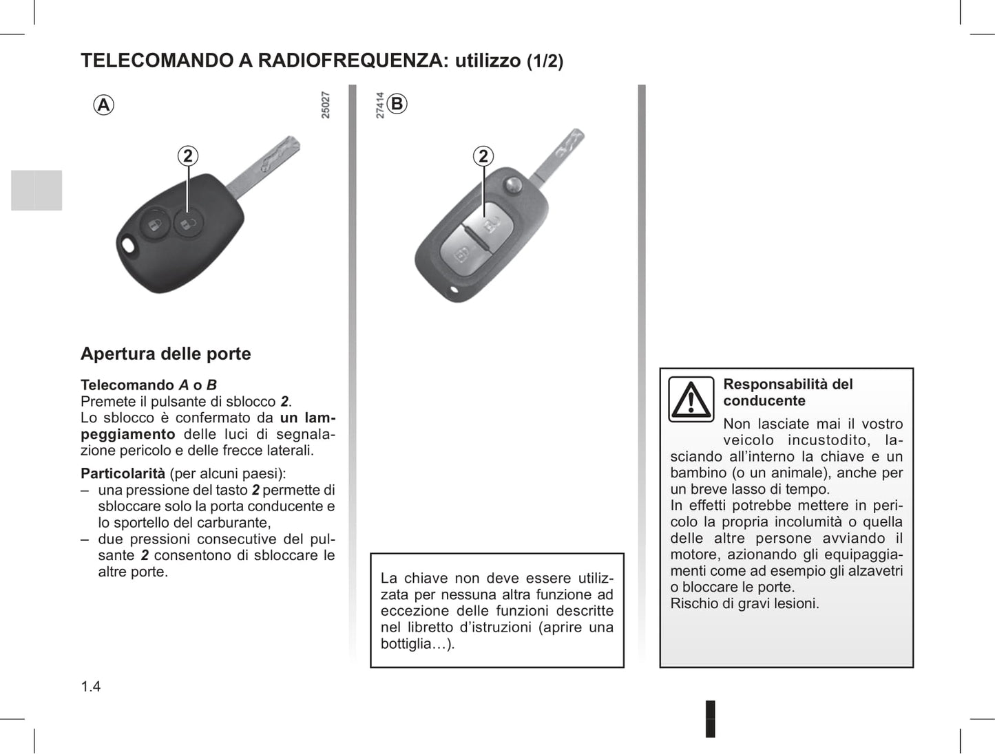 2009-2013 Renault Clio Manuel du propriétaire | Italien