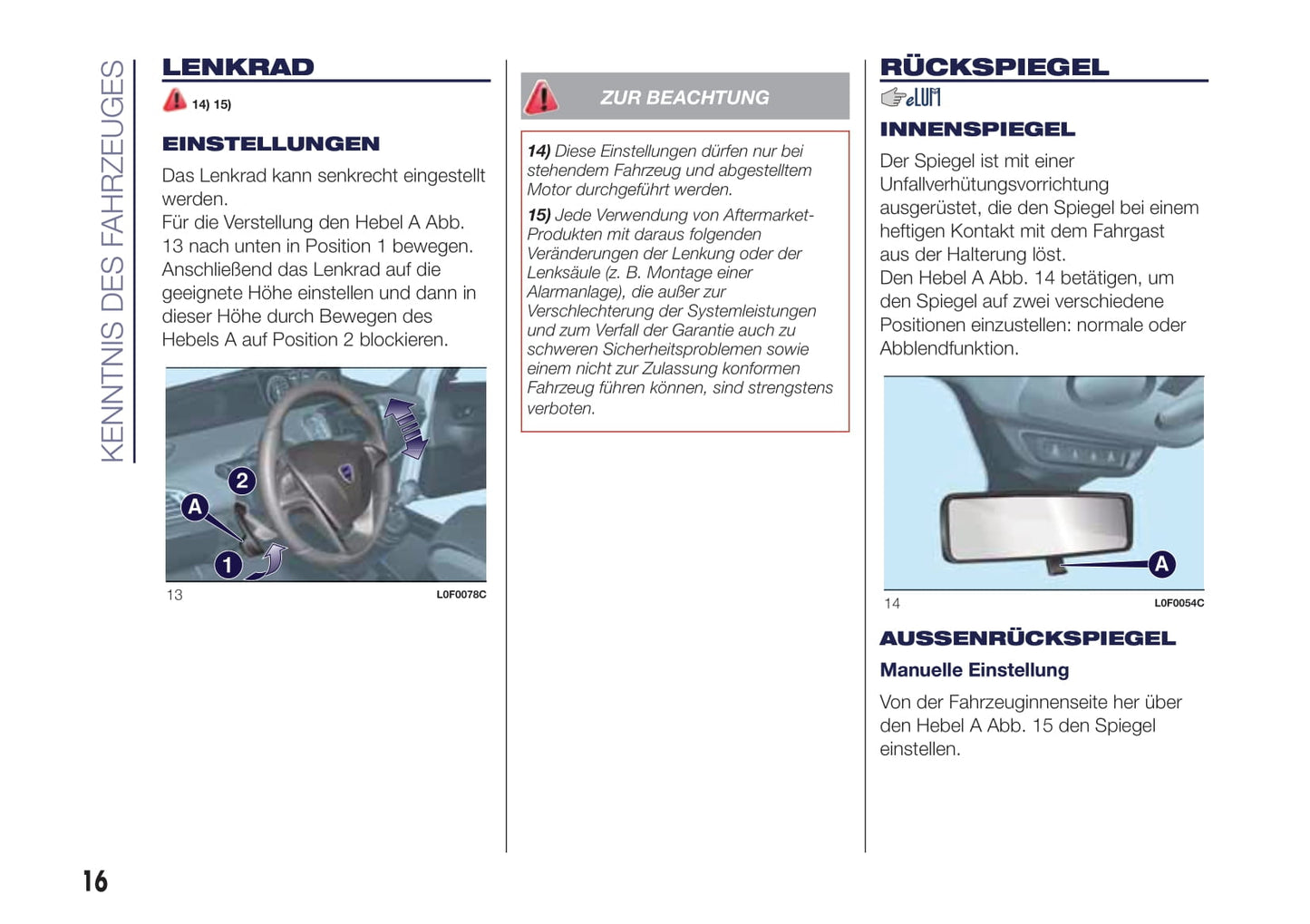 2017-2018 Lanica Ypsilon Gebruikershandleiding | Duits