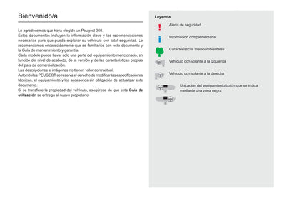 2020-2021 Peugeot 308 Manuel du propriétaire | Espagnol